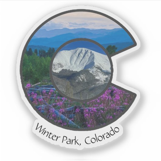 Vinyl Winterpark Colorado Sticker (Voorkant)