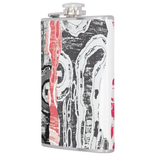 Vinyl Wrapped Flask – Abstract Land Heupfles (Links)