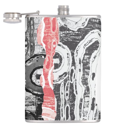 Vinyl Wrapped Flask – Abstract Land Heupfles (Geopend)