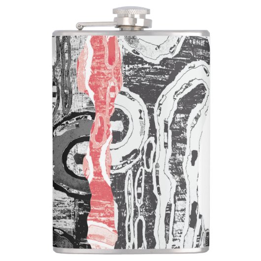 Vinyl Wrapped Flask – Abstract Land Heupfles (Voorkant)