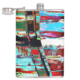Vinyl Wrapped Flask – Collapse Reflection Abstract Heupfles