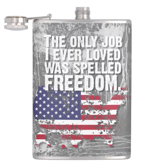 Vinyl Wrapped Flask – Freedom Job Heupfles (Geopend)