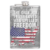Vinyl Wrapped Flask – Freedom Job Heupfles (Voorkant)