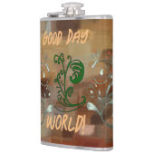 Vinyl Wrapped Flask "Good Day World" Heupfles (Links)
