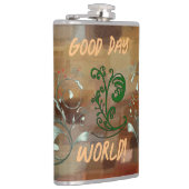 Vinyl Wrapped Flask "Good Day World" Heupfles (Rechts)