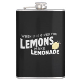 Vinyl Wrapped Flask Lemons Resilience Slogan Gift Heupfles