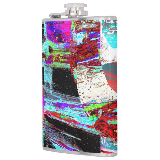 Vinyl Wrapped Flask – Neon Pulse Heupfles (Links)