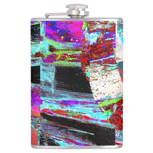Vinyl Wrapped Flask – Neon Pulse Heupfles (Voorkant)
