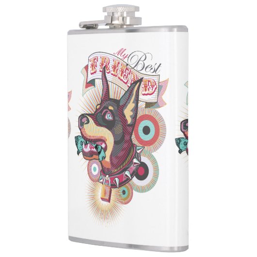 Vinyl Wrapped Flask – Urban Loyalty Doberman Art Heupfles (Links)