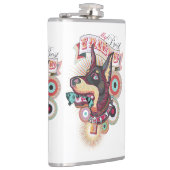Vinyl Wrapped Flask – Urban Loyalty Doberman Art Heupfles (Rechts)
