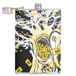 Vinyl Wrapped Flask – Urban Tree Owl & Wealth Heupfles