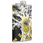 Vinyl Wrapped Flask – Urban Tree Owl & Wealth  Heupfles (Rechts)