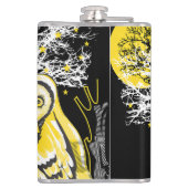 Vinyl Wrapped Flask – Urban Tree Owl & Wealth Heupfles (Achterkant)