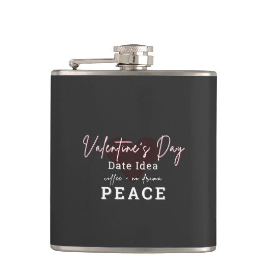 Vinyl Wrapped Flask Valentines Day Peace Heupfles (Voorkant)