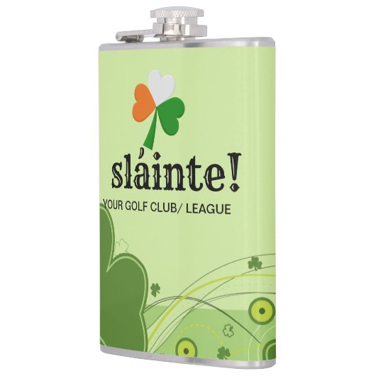 Vinyl Wrapped Shamrock Flask Heupfles (Links)