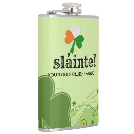 Vinyl Wrapped Shamrock Flask Heupfles (Rechts)