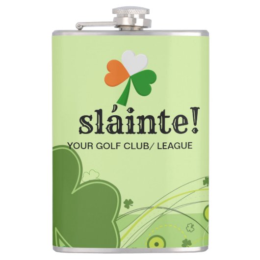 Vinyl Wrapped Shamrock Flask Heupfles (Voorkant)