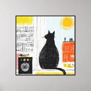 Vinyl Zwarte Kat High Rise Live Set Canvas Afdruk
