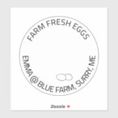 Vinylauto of koeler Logo Hen Egg Business Sticker (Vel)