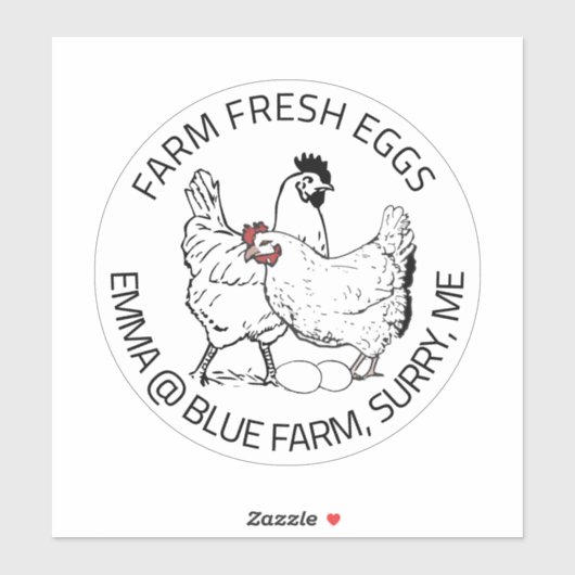 Vinylauto of koeler Logo  Hen Egg Business Sticker (Vel)