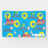 Vinylbanner, Happy 10th Birthday Banner, #10 Blue Spandoek (Horizontaal)