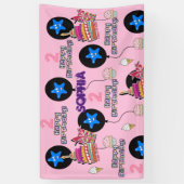 Vinylbanner, Happy 2nd Birthday Banner, #2nd Spandoek (Verticaal)