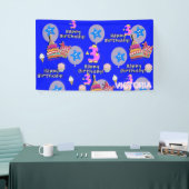 Vinylbanner, Happy 3rd Birthday Banner, #3 Spandoek (Beurs)