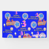 Vinylbanner, Happy 3rd Birthday Banner, #3 Spandoek (Horizontaal)