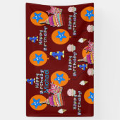 Vinylbanner, Happy 4th Birthday Banner, #4 Spandoek (Verticaal)