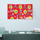 Vinylbanner, Happy 7th Birthday Banner, #7 Red Spandoek (Beurs)