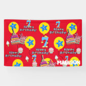 Vinylbanner, Happy 7th Birthday Banner, #7 Red Spandoek (Horizontaal)