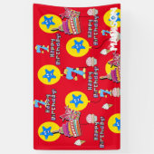 Vinylbanner, Happy 7th Birthday Banner, #7 Red Spandoek (Verticaal)