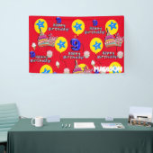 Vinylbanner, Happy 9th Birthday Banner, #9 Red Spandoek (Beurs)