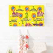 Vinylbanner, Happy First Birthday Banner, #1 Spandoek (Insitu)