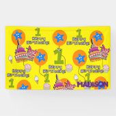 Vinylbanner, Happy First Birthday Banner, #1 Spandoek (Horizontaal)