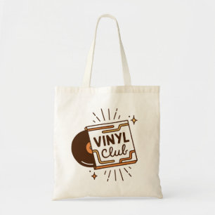 Vinylclub esthetiek voor analoge muziekliefhebbers tote bag
