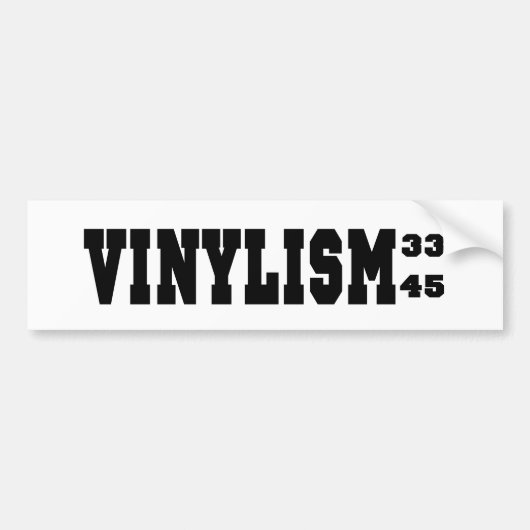 Vinylism 33 45 rpm bumpersticker (Voorkant)