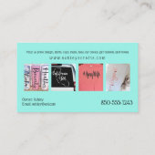 Vinylkraften en -ontwerpen - Koraal en Turquoise B Visitekaartje (Achterkant)