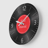 Vinyllange afspeelschijf grote klok (Hoek)