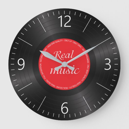 Vinyllange afspeelschijf grote klok (Voorkant)