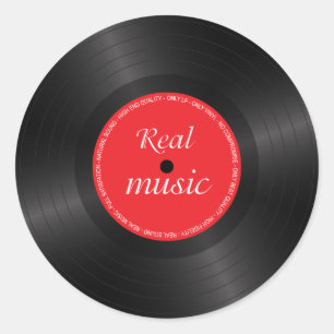 Vinyllange afspeelschijf ronde sticker