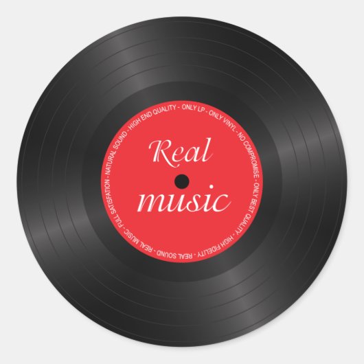 Vinyllange afspeelschijf ronde sticker (Voorkant)