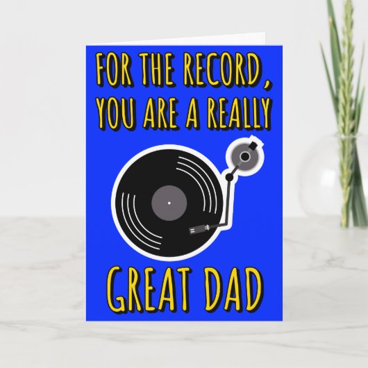 Vinyllover Record Blue Vaderdag Kaart (Voorkant)