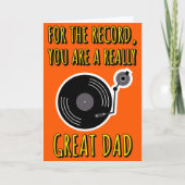 Vinyllover Record Oranje Vaderdag Kaart (Voorkant)