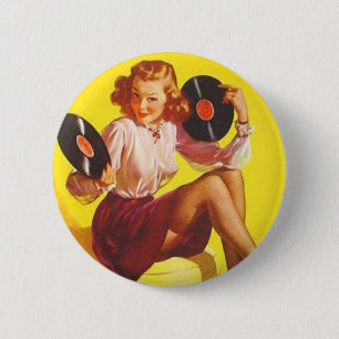vinylmeisje ronde button 5,7 cm