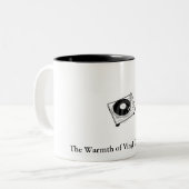 Vinylmok. Tweekleurige Koffiemok (Voorkant links)