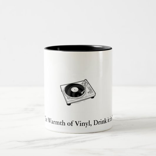 Vinylmok. Tweekleurige Koffiemok (Center)