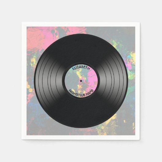  vinylmuziek Record Nightclub of danspan Servetten (Voorkant)