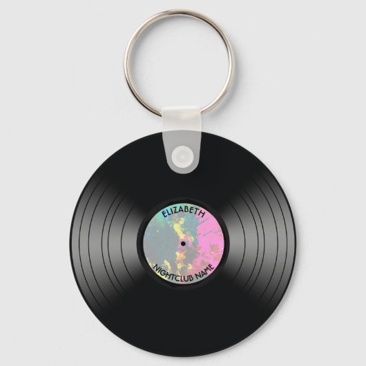  vinylmuziek Record Nightclub of danspan Sleutelhanger (Voorkant)