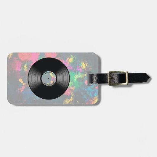 vinylmuziek Record Nightclub of dansventilator Bagagelabel (Voorkant horizontaal)